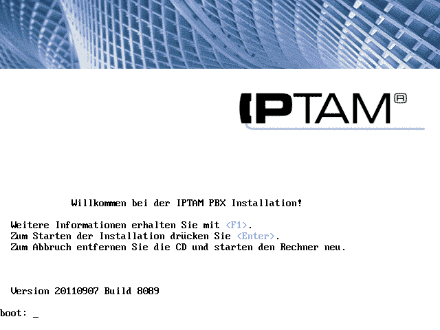 IPTAM Installationsbildschirm